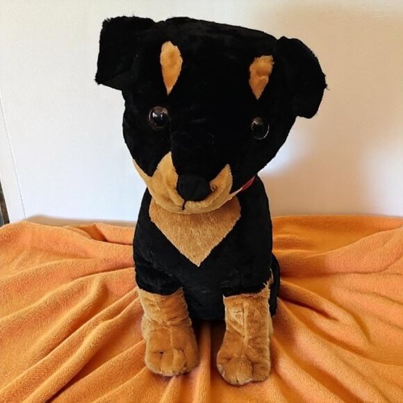 Fun & Fun Toys Plush stuffed Rottweiler Dog Toy Black and Tan large lightweight - Picture 2 of 13